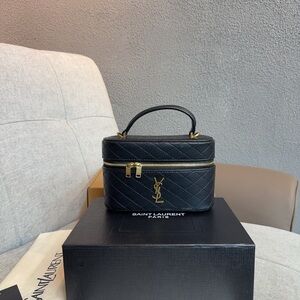 Yves Saint Laurent Black Quilted Vanity Case